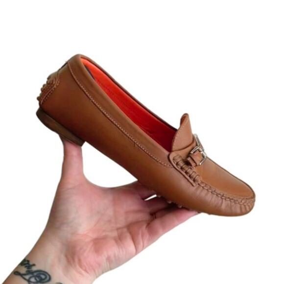 RALPH LAUREN COLLECTION DASITA Tan Leather Driver Loafer Moccasin Shoes - Picture 1 of 16